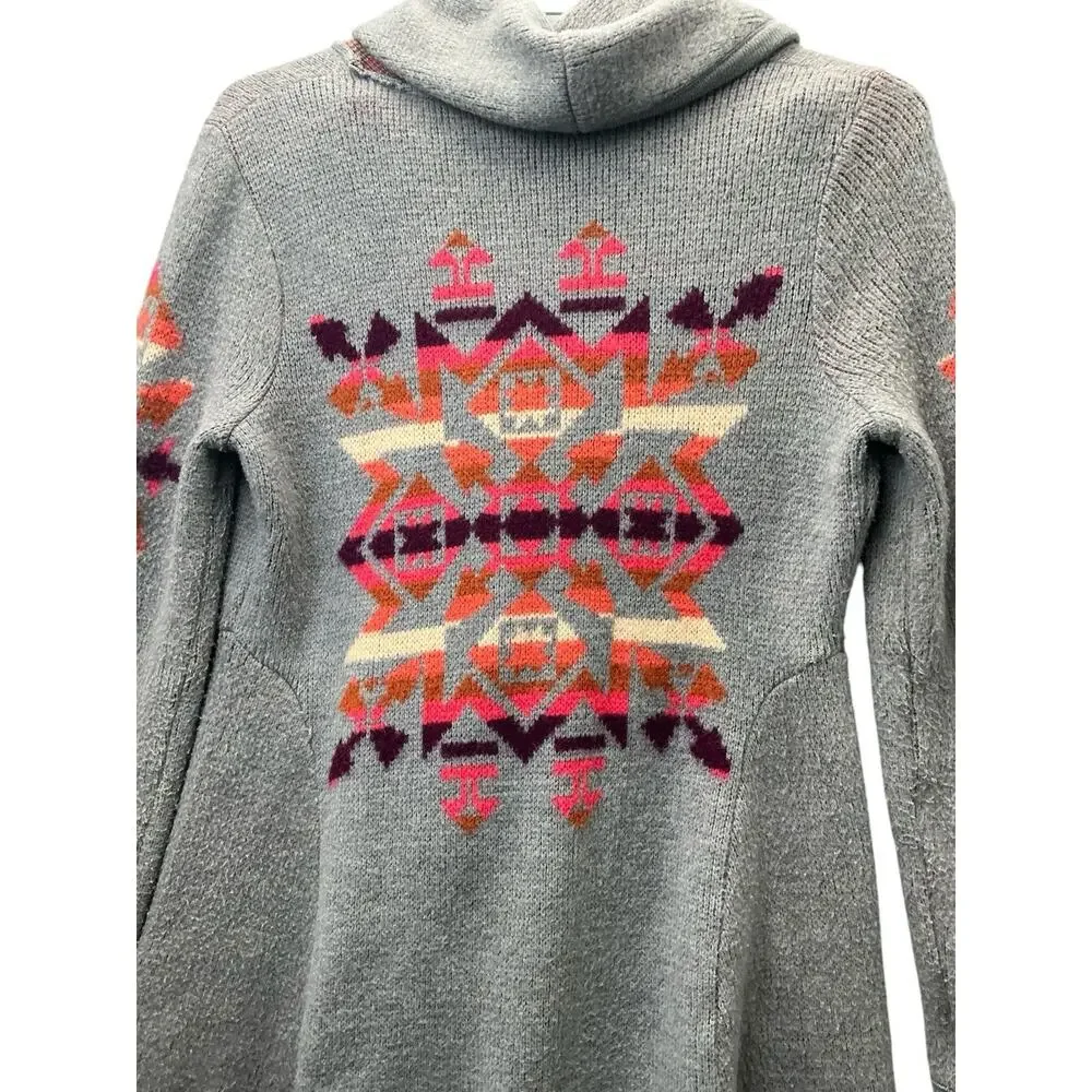 Free People We The Free Navajo Aztec Cardigan Wool Sweater Jacket Sz M - Picture 9 of 16